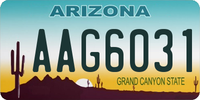 AZ license plate AAG6031