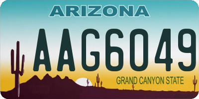 AZ license plate AAG6049