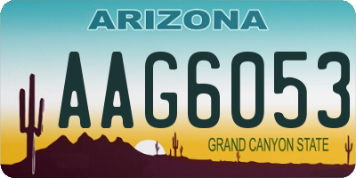 AZ license plate AAG6053
