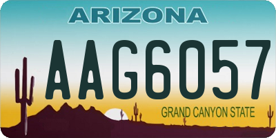 AZ license plate AAG6057