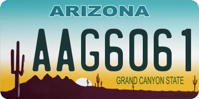 AZ license plate AAG6061