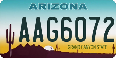 AZ license plate AAG6072