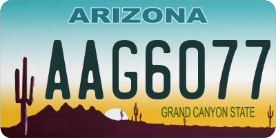 AZ license plate AAG6077