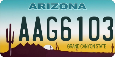AZ license plate AAG6103