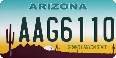 AZ license plate AAG6110