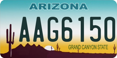 AZ license plate AAG6150