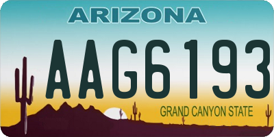AZ license plate AAG6193