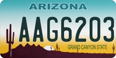 AZ license plate AAG6203