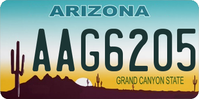 AZ license plate AAG6205