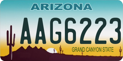 AZ license plate AAG6223