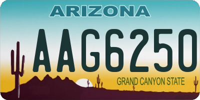 AZ license plate AAG6250