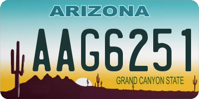 AZ license plate AAG6251