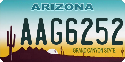 AZ license plate AAG6252