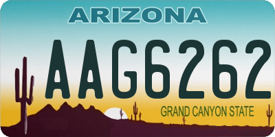 AZ license plate AAG6262