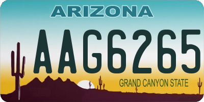 AZ license plate AAG6265