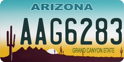 AZ license plate AAG6283