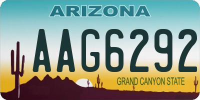 AZ license plate AAG6292