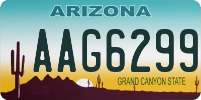 AZ license plate AAG6299