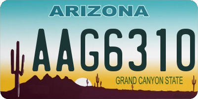 AZ license plate AAG6310