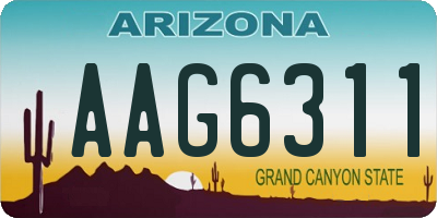 AZ license plate AAG6311