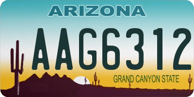 AZ license plate AAG6312