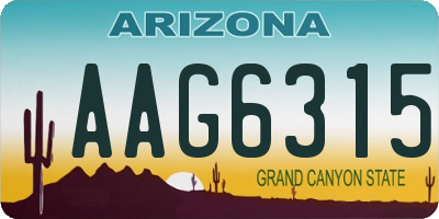 AZ license plate AAG6315