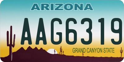 AZ license plate AAG6319