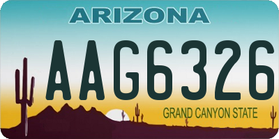 AZ license plate AAG6326