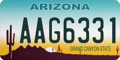 AZ license plate AAG6331