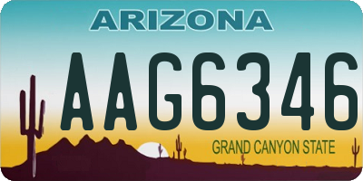 AZ license plate AAG6346