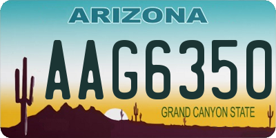 AZ license plate AAG6350