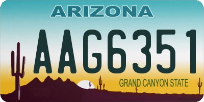 AZ license plate AAG6351