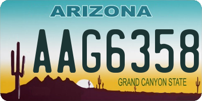 AZ license plate AAG6358