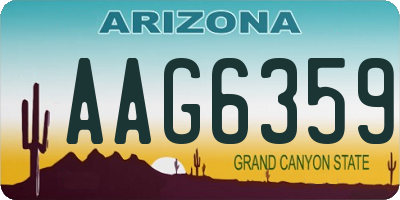 AZ license plate AAG6359