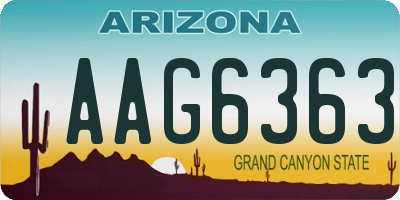 AZ license plate AAG6363
