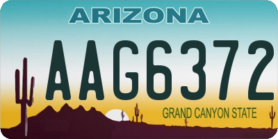 AZ license plate AAG6372