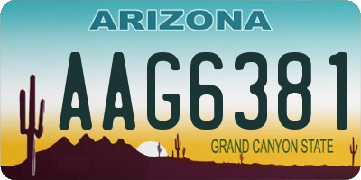 AZ license plate AAG6381