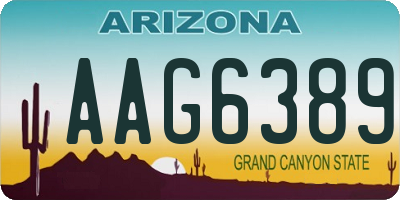 AZ license plate AAG6389