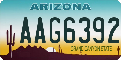 AZ license plate AAG6392