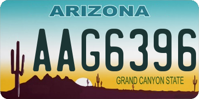 AZ license plate AAG6396