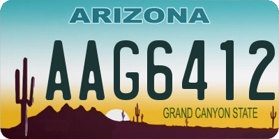 AZ license plate AAG6412