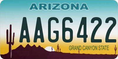AZ license plate AAG6422