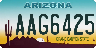 AZ license plate AAG6425