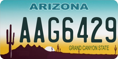 AZ license plate AAG6429