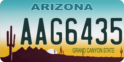 AZ license plate AAG6435