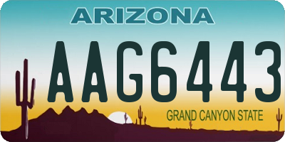 AZ license plate AAG6443