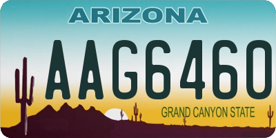 AZ license plate AAG6460