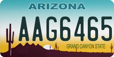 AZ license plate AAG6465