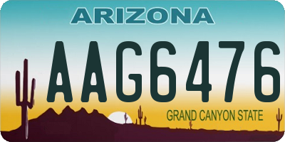 AZ license plate AAG6476