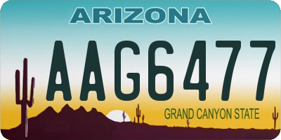 AZ license plate AAG6477